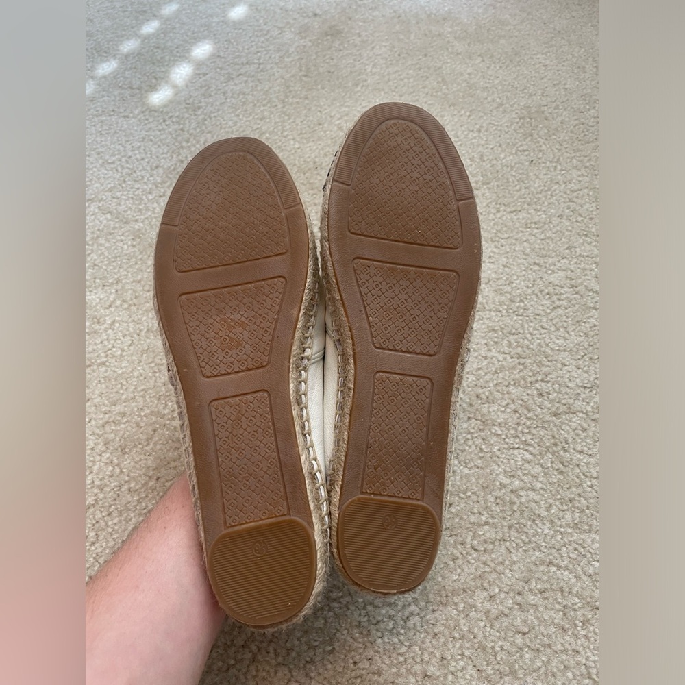 Tory Burch Colorblock Black and White Leather Espadrilles - Picture 6 of 9